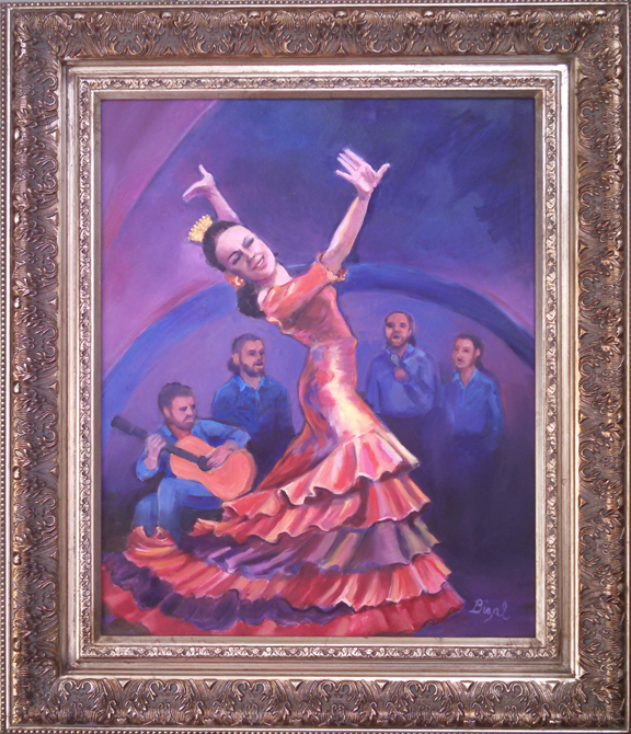I have always admired Spanish music and dancing and felt the urge to paint this.